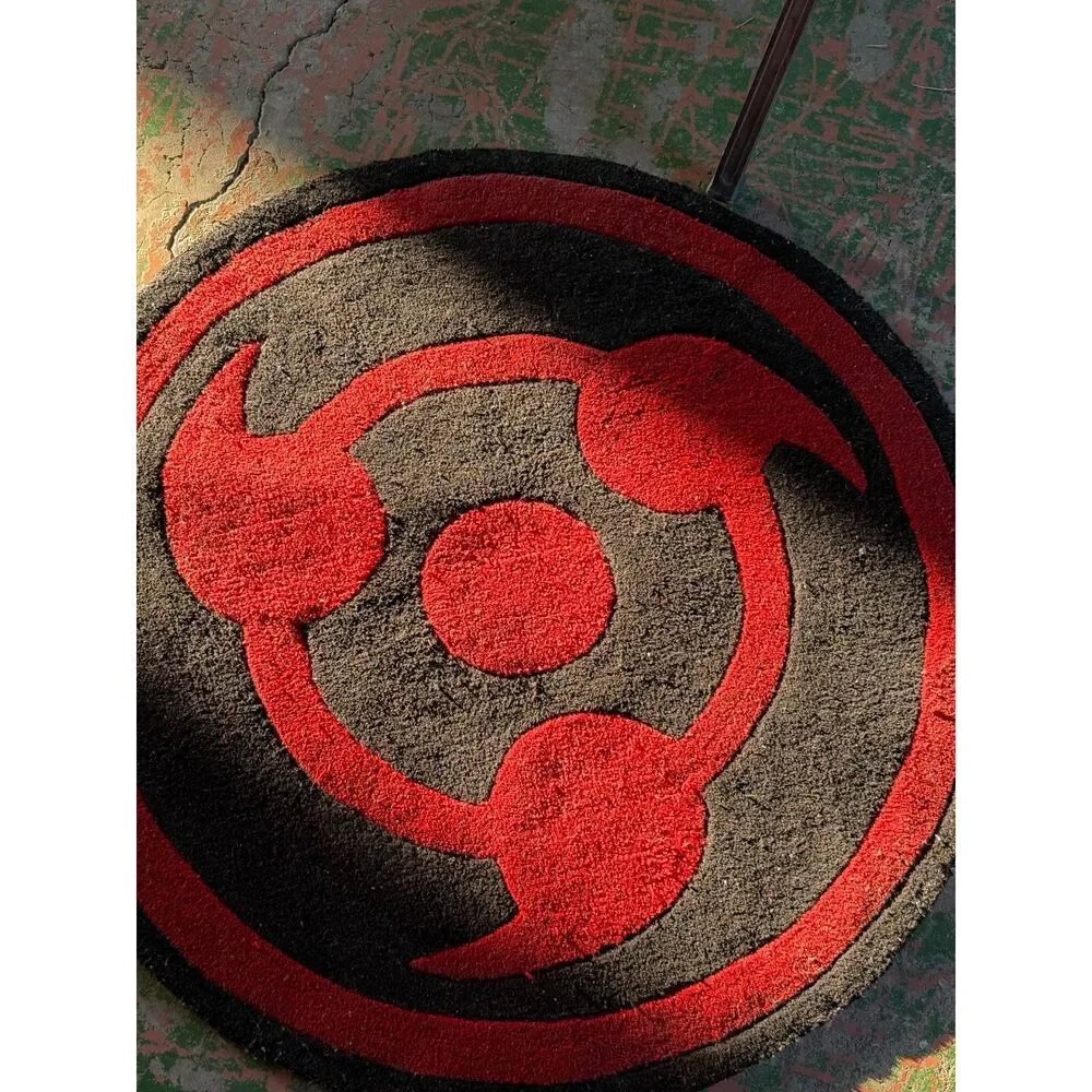 Hypland x Naruto Sharingan Rug Red Black Anime Floor Rug Rare